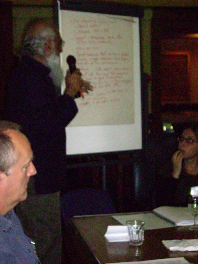 groups reported back during the plenary session - here Rashid Laher reports back for the group facilitated by Preeti Chatwal